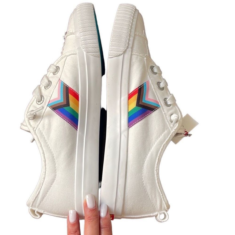 Blowfish Malibu Womens Fashion Sneakers Shoes Lace Up Multicolor White Size 9 - Picture 2 of 7
